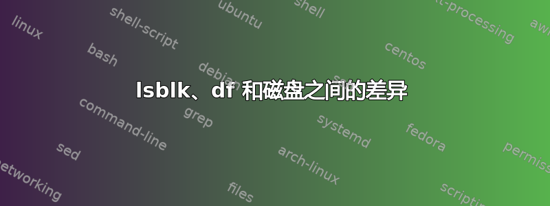 lsblk、df 和磁盘之间的差异