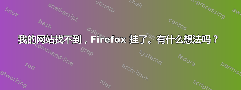 我的网站找不到，Firefox 挂了。有什么想法吗？