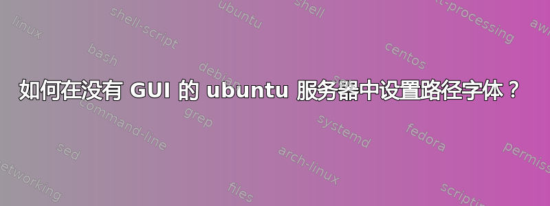 如何在没有 GUI 的 ubuntu 服务器中设置路径字体？