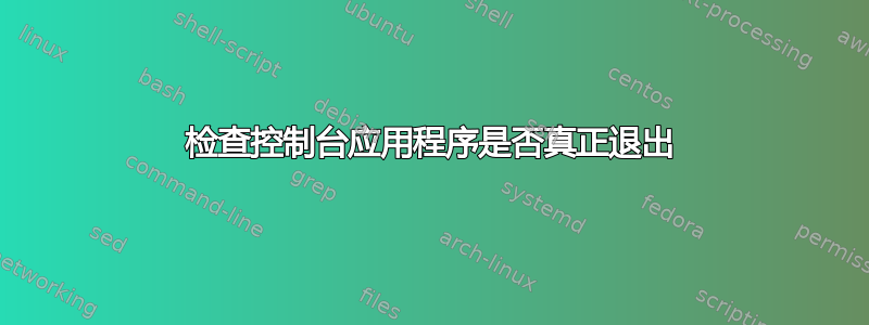 检查控制台应用程序是否真正退出