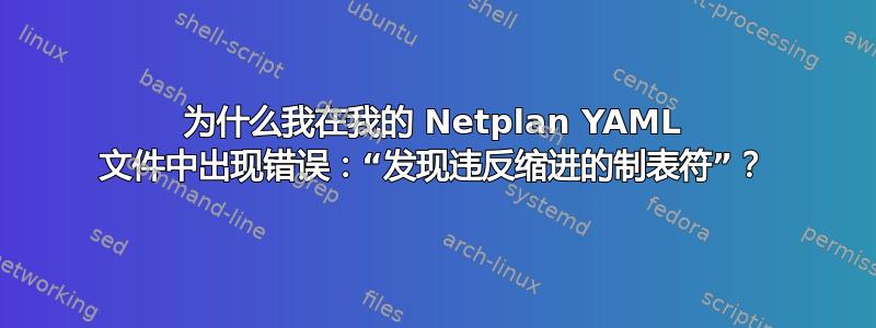 为什么我在我的 Netplan YAML 文件中出现错误：“发现违反缩进的制表符”？