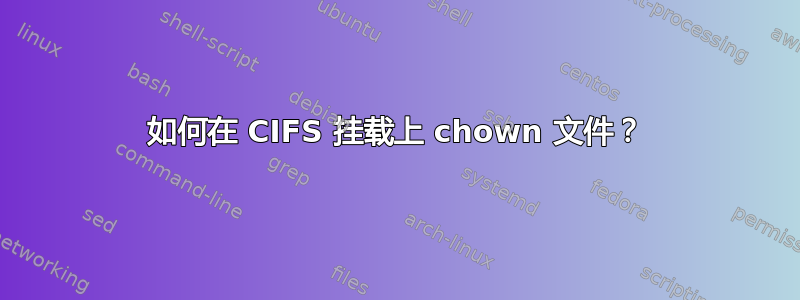 如何在 CIFS 挂载上 chown 文件？