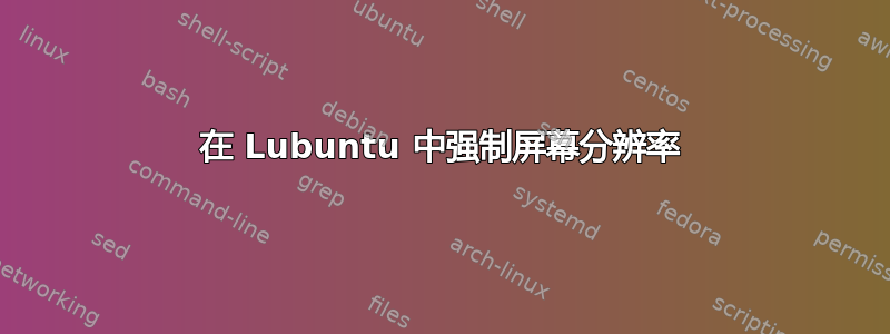 在 Lubuntu 中强制屏幕分辨率