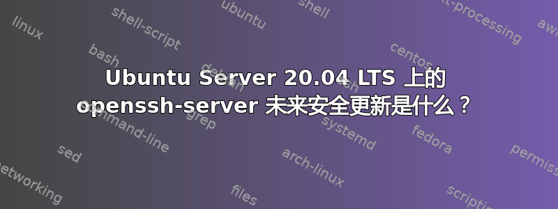 Ubuntu Server 20.04 LTS 上的 openssh-server 未来安全更新是什么？