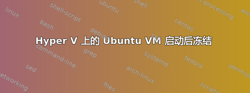 Hyper V 上的 Ubuntu VM 启动后冻结