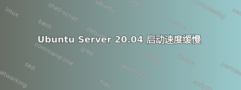 Ubuntu Server 20.04 启动速度缓慢