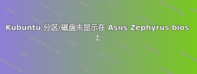 Kubuntu 分区/磁盘未显示在 Asus Zephyrus bios 上