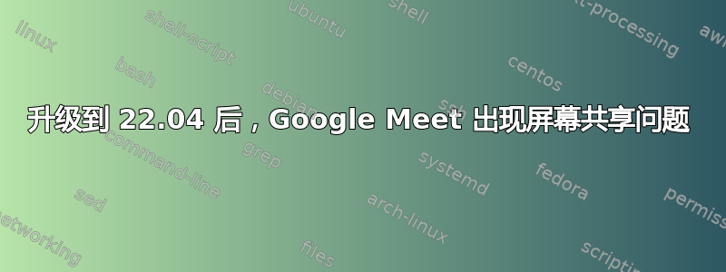 升级到 22.04 后，Google Meet 出现屏幕共享问题