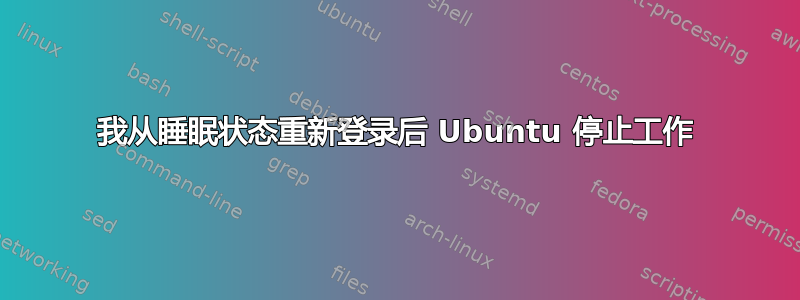 我从睡眠状态重新登录后 Ubuntu 停止工作