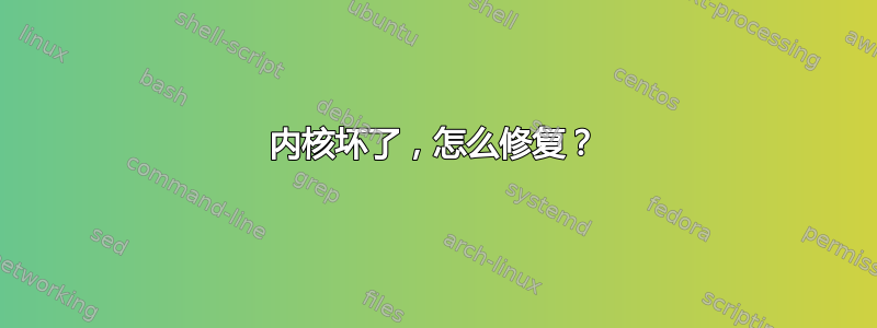 内核坏了，怎么修复？