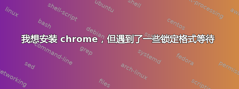 我想安装 chrome，但遇到了一些锁定格式等待