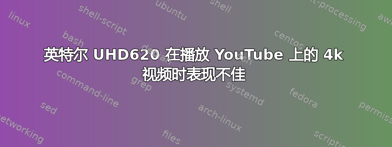 英特尔 UHD620 在播放 YouTube 上的 4k 视频时表现不佳