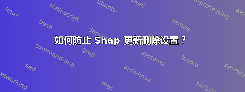 如何防止 Snap 更新删除设置？