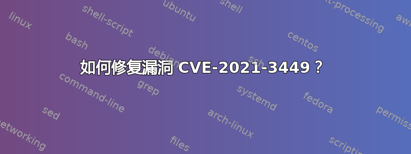 如何修复漏洞 CVE-2021-3449？