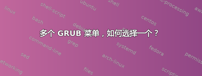 多个 GRUB 菜单，如何选择一个？