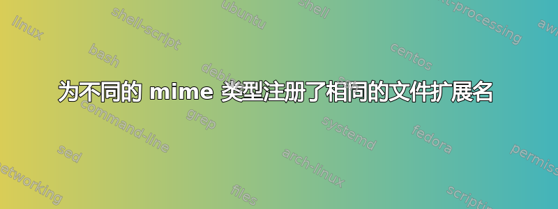 为不同的 mime 类型注册了相同的文件扩展名