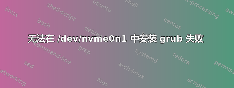 无法在 /dev/nvme0n1 中安装 grub 失败