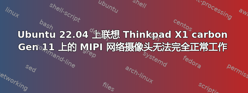 Ubuntu 22.04 上联想 Thinkpad X1 carbon Gen 11 上的 MIPI 网络摄像头无法完全正常工作