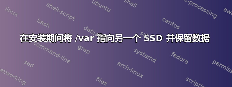 在安装期间将 /var 指向另一个 SSD 并保留数据