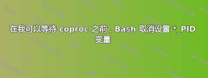 在我可以等待 coproc 之前，Bash 取消设置 *_PID 变量