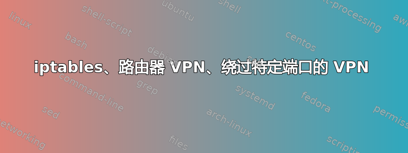 iptables、路由器 VPN、绕过特定端口的 VPN