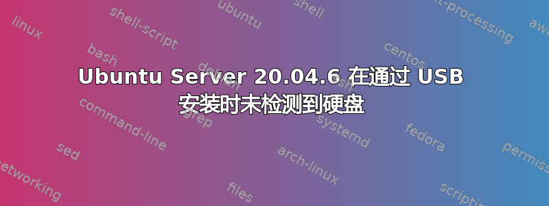 Ubuntu Server 20.04.6 在通过 USB 安装时未检测到硬盘