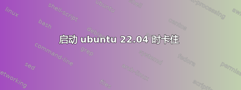 启动 ubuntu 22.04 时卡住