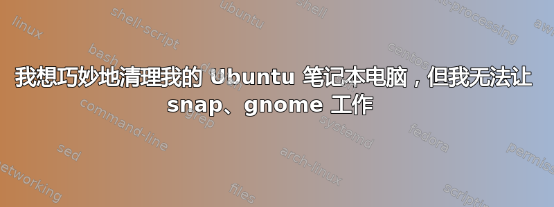 我想巧妙地清理我的 Ubuntu 笔记本电脑，但我无法让 snap、gnome 工作 