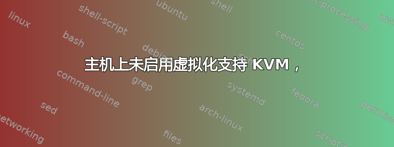 主机上未启用虚拟化支持 KVM，