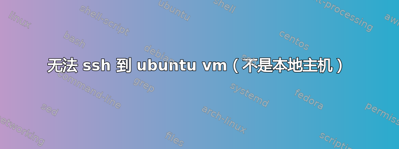 无法 ssh 到 ubuntu vm（不是本地主机）