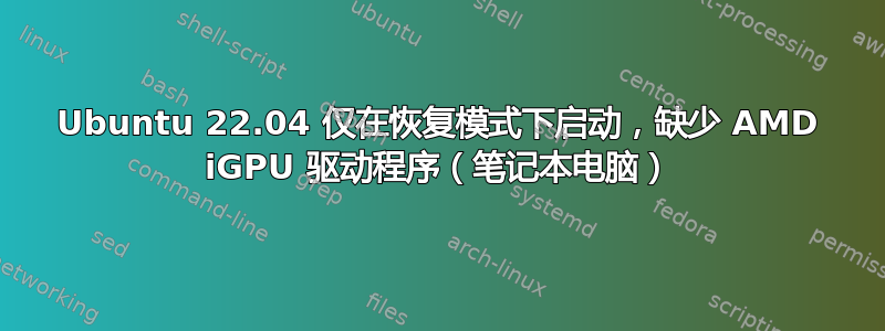 Ubuntu 22.04 仅在恢复模式下启动，缺少 AMD iGPU 驱动程序（笔记本电脑）