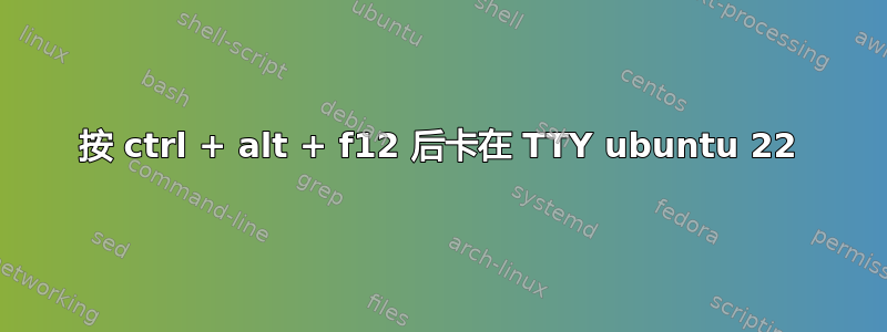 按 ctrl + alt + f12 后卡在 TTY ubuntu 22