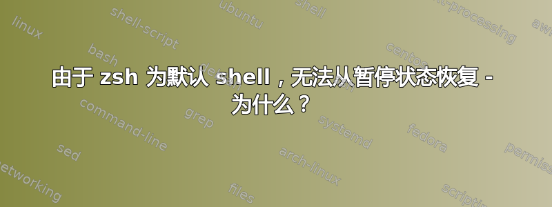 由于 zsh 为默认 shell，无法从暂停状态恢复 - 为什么？