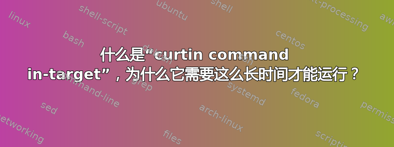 什么是“curtin command in-target”，为什么它需要这么长时间才能运行？