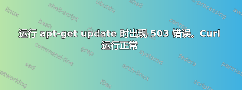 运行 apt-get update 时出现 503 错误。Curl 运行正常