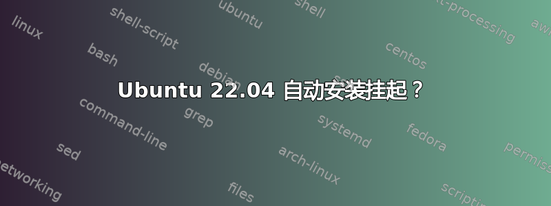 Ubuntu 22.04 自动安装挂起？