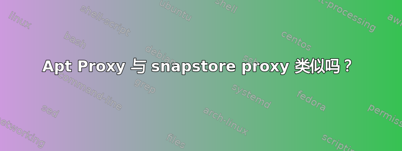 Apt Proxy 与 snapstore proxy 类似吗？