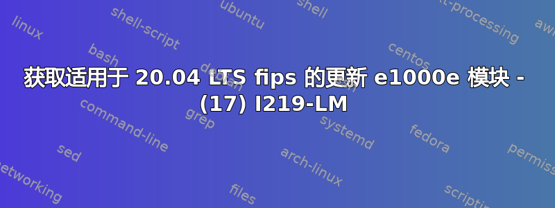 获取适用于 20.04 LTS fips 的更新 e1000e 模块 - (17) I219-LM