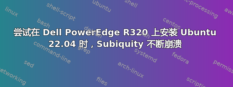 尝试在 Dell PowerEdge R320 上安装 Ubuntu 22.04 时，Subiquity 不断崩溃