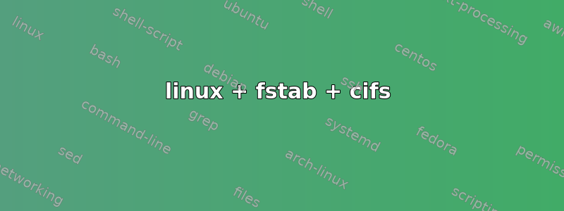 linux + fstab + cifs