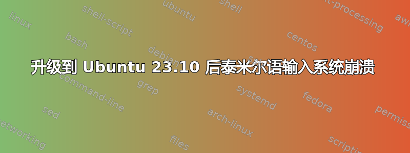 升级到 Ubuntu 23.10 后泰米尔语输入系统崩溃