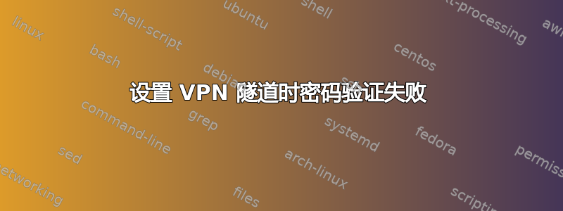 设置 VPN 隧道时密码验证失败