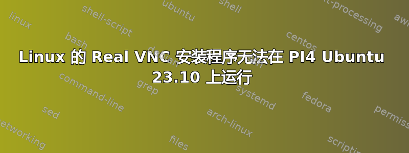 Linux 的 Real VNC 安装程序无法在 PI4 Ubuntu 23.10 上运行