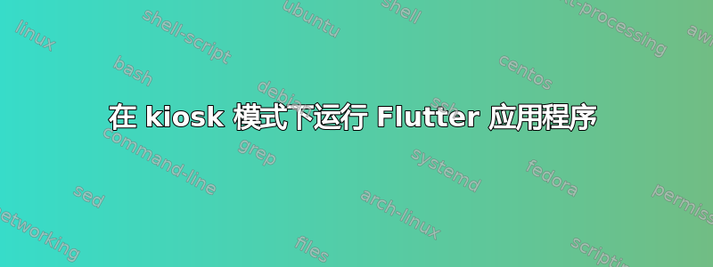 在 kiosk 模式下运行 Flutter 应用程序