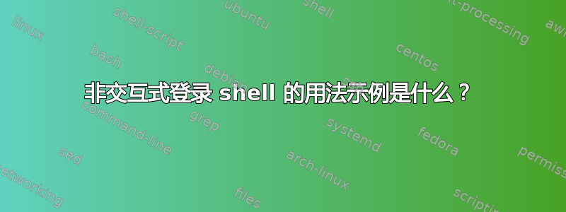 非交互式登录 shell 的用法示例是什么？