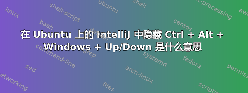 在 Ubuntu 上的 IntelliJ 中隐藏 Ctrl + Alt + Windows + Up/Down 是什么意思