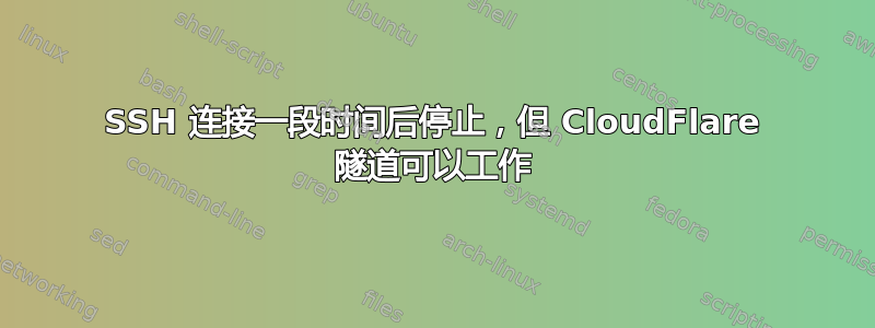 SSH 连接一段时间后停止，但 CloudFlare 隧道可以工作