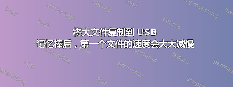 将大文件复制到 USB 记忆棒后，第一个文件的速度会大大减慢