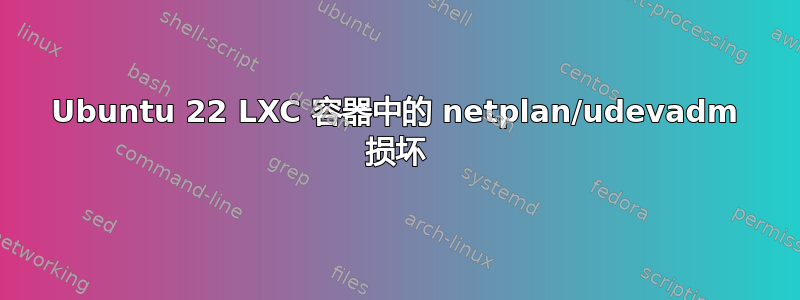 Ubuntu 22 LXC 容器中的 netplan/udevadm 损坏