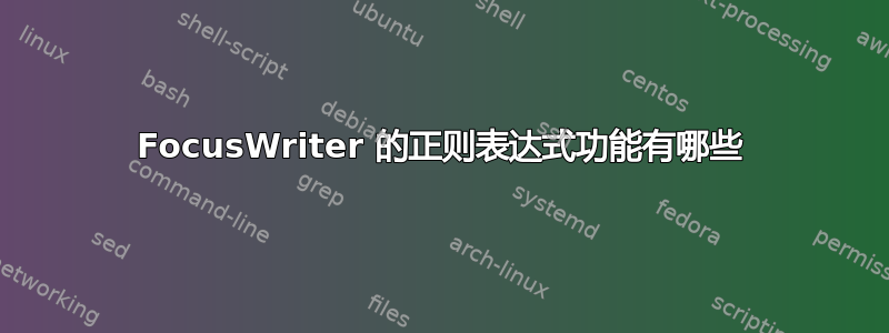 FocusWriter 的正则表达式功能有哪些